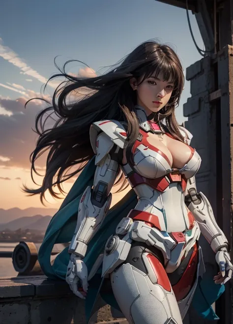 textured skin, super detail, high-detail, High Quality, bestquality, high-res, 1080p, Spectacular beauty,Beautiful girl with a beautiful body,(gundam) Girl with a robot body, big breasts, big breasts