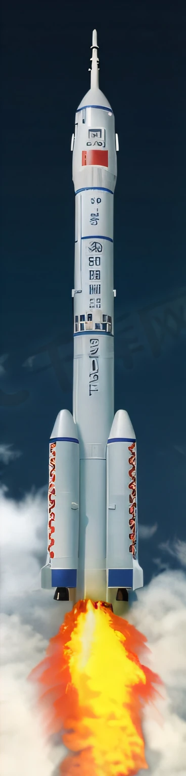 Araf rocket flying in the sky，and emit yellow flames, f-9 1 / 1 2 5, Hengzi, F22, f 2 2, zhuoxin ye, cfg _ scale 1 5, f11:6, rockets, blue v2 rocket in space, Qingdao, icbm, zeng fanzh