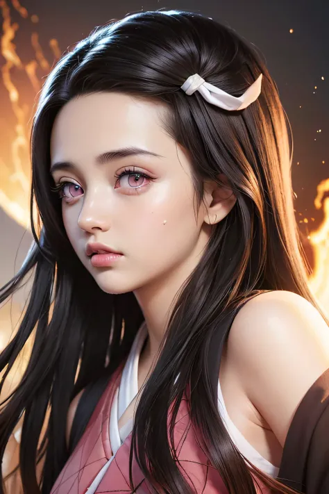 (Ultra Real), (Illustration), (High Resolution), (8K), (Very Detailed), (Best Illustration), (Beautiful Detailed Eyes), (Best Quality), (Ultra Detailed), (Masterpiece), (Wallpaper), (Detailed Face), Night Up Upper Body, ,Long Hair,Solo,Simple Kimono Top Gi...