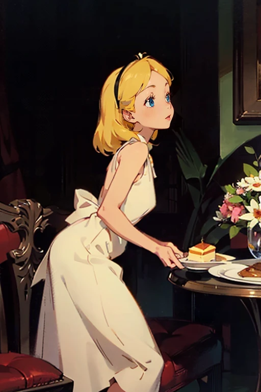 dream、Anime-like、Ghibli-ish、shot from front、Less shadow、Castella on a plate、big castella、Castella larger than a human、It looks delicious、dish、castella、top-quality, Poses, Correct anatomy, Beautiful body curves, Sketch beech, Daily Draw, vestments,Vintage、W...