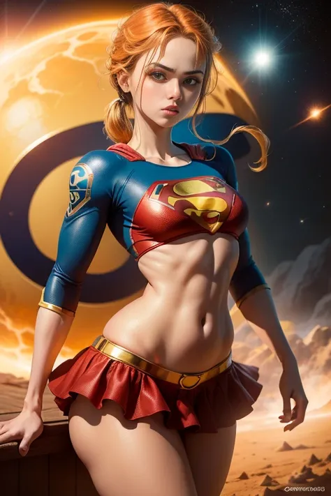 ((best quality)) ((ultra detalhado)) ((foto do corpo inteiro)) ((com da roupa da supergirl)) ((rosto detalhado)) ((blue swimsuit...