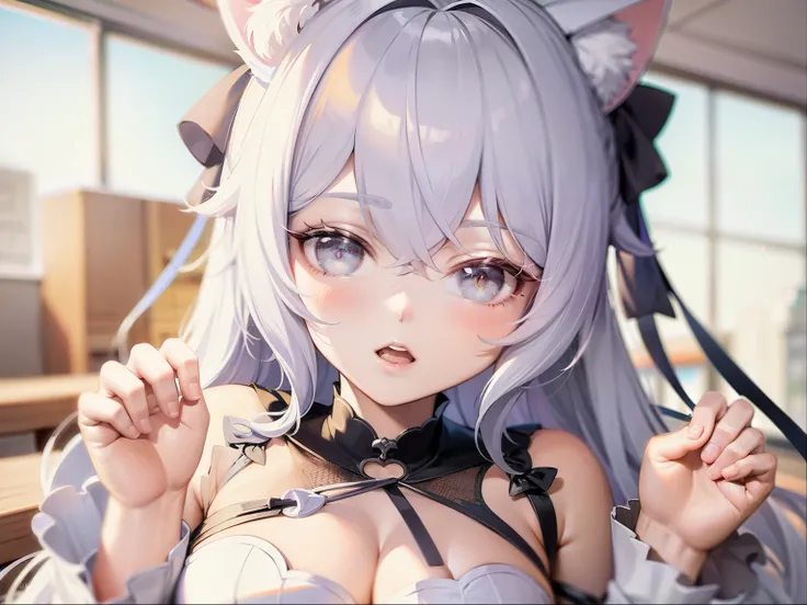 Cute kitten girl, cat ears