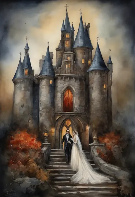 Count Dracula and his brides, Old dark castle, Victorian era