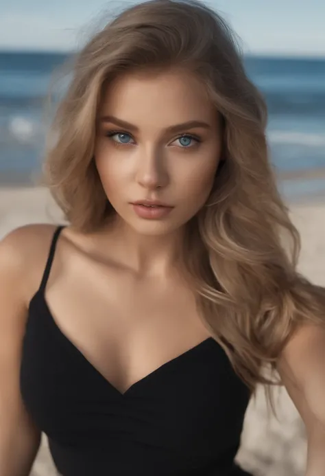 arafed woman fully , sexy girl with blue eyes, ultra realistic, meticulously detailed, portrait sophie mudd, blonde hair and large eyes, selfie of a young woman, violet myers, without makeup, natural makeup, looking directly at the camera, face with artgra...