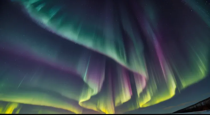 aurora borealis，minimal style，the night