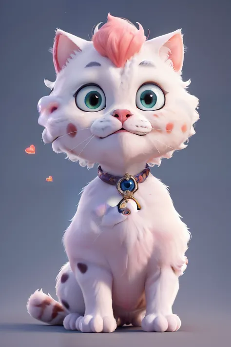 (cabelos loiros, olhos azuis, pele rosada, detailed facial features), (white cat with a fringe-like spot on its head), (heart-shaped spot on back), (garota), [Jardim], (Realistic), (retrato), (vivid colors), (soft lighting)