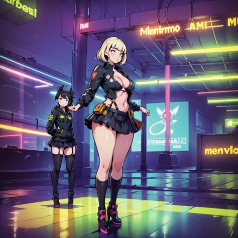 Anime girl standing on city street in leather skirt and black erotic lingerie, Ilya Kuvshinov de cabelos compridos, Arte estilo Guviz, Anime Art Wallpaper 8K, Guvitz at Pisif Art Station, Guwiz at Pisiv art station, arte de anime cyberpunk, menino monstro,...