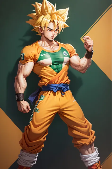 Goku com a camisa do Palmeiras