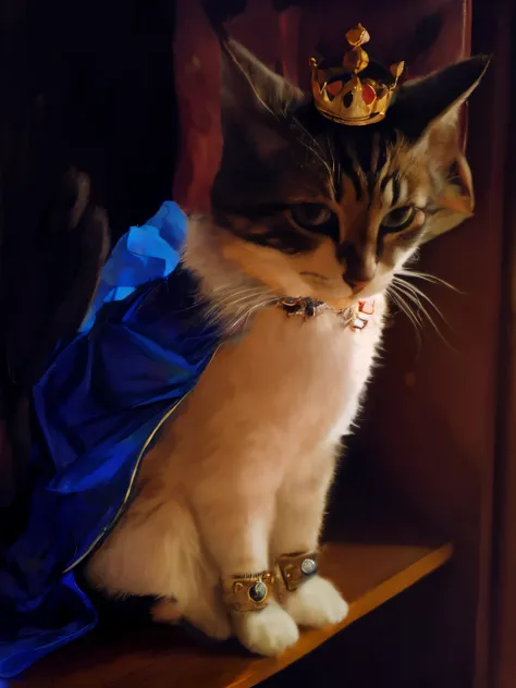 beautiful golden bracers with jewelry on cats paws