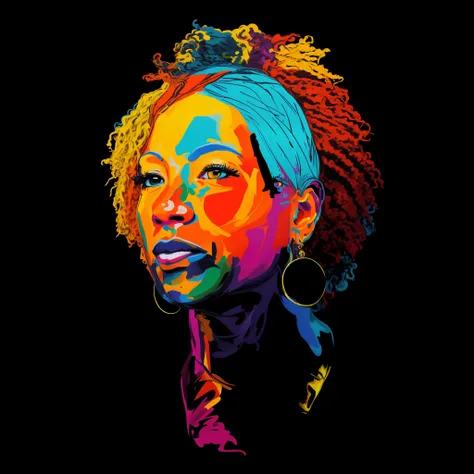 a painting of a woman with dreadlocks and a black background, ashteroth, portrait digital art, cmyk portrait, woman portrait made out of paint, portrait willow smith, digital art portrait, portrait of willow smith, portrait made of paint, inspiring art, fu...