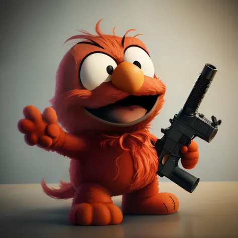 Elmo with a gun