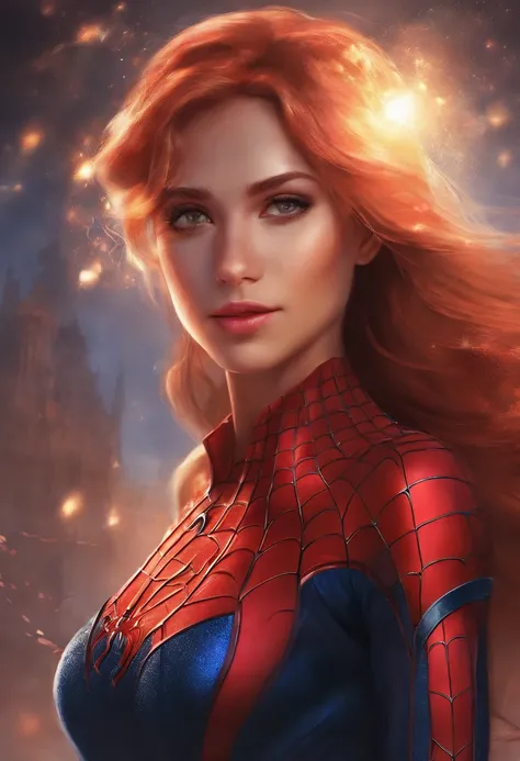 Full body photo of female Spiderman, atmospheric scene, (1girl, detailed beautiful face, big, breasts, big butt, detail skin texture, ultra-detailed body:1.1), rear view, masterpiece, best quality, UHD, masterpiece, super detail, high details, high quality...