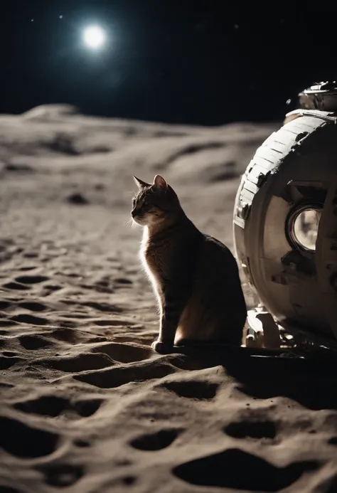 a cat landed on the moon