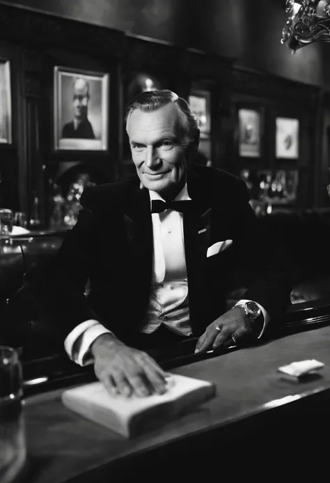 A photo of a luxurious cigar lounge,original,Hugh Hefner, the founder of Playboy magazine, was known for his distinctive appearance: often clad in luxurious silk pajamas or a smoking jacket, paired with a sailor’s cap or a smoking pipe, projecting an image...