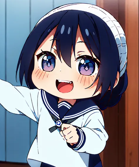 1girl in、(Chibi:1.3)、
Systemic
Watch your audience、blushing、a smile、:d、Open your mouth
Little girl dancing、Dark hair、a sailor suit、Look at the dynamic pose viewer、