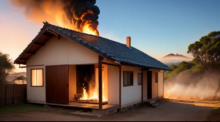 Casa pegando fogo