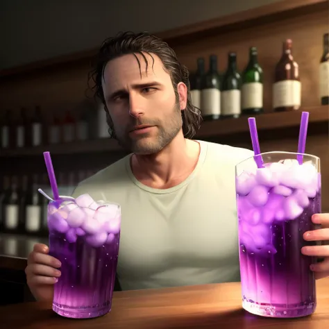 Rick grimes drinking purple soda