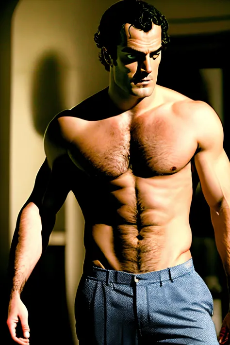 Henry cavil hairy chest naked big