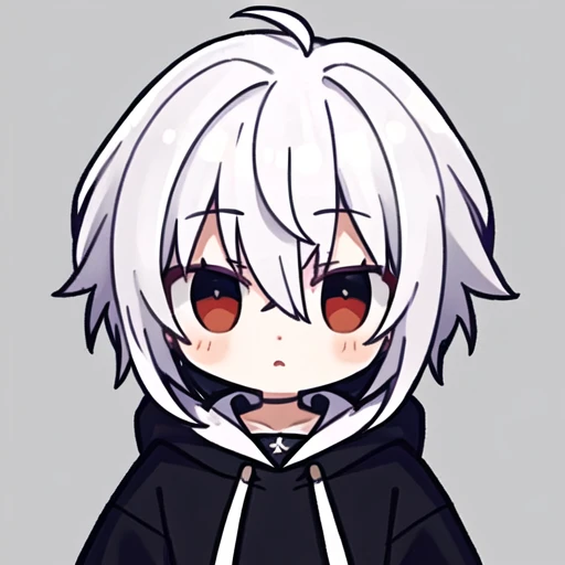 masterpiece,1boy,white hair,dark hoodie