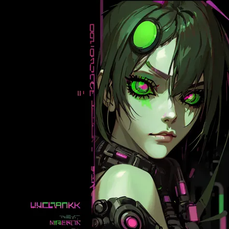 cyberpunk style eye green