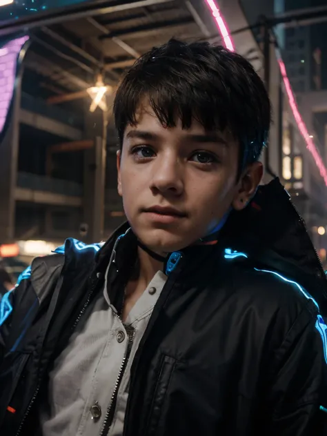 Cyberpunk handsome kid,8k,ultra realistic,real face