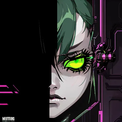 cyberpunk style eye green