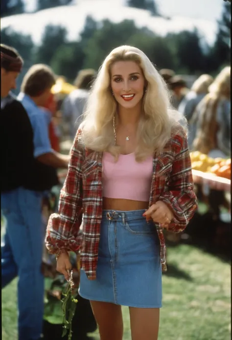 A photo of Cher at a local organic farmers market, sampling fresh produce and chatting with local vendors,Clueless,Cher Horowitz, the protagonist of the film “Clueless,” is a quintessential 1990s fashion icon, played by Alicia Silverstone. She is often dep...