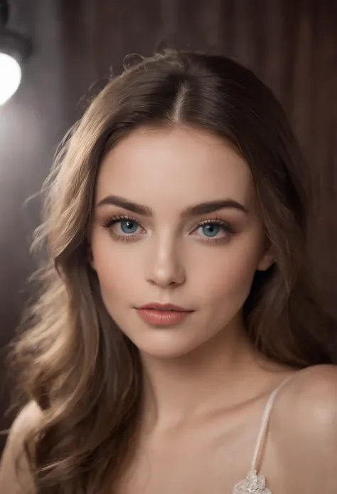 Arafed Mujer Completa, Chica sexy con ojos azules, , ultra realista, meticulosamente detallado, retrato de Sophie Mudd, cabello rubio y ojos grandes, selfie de una mujer joven, Violeta Myers, sin maquillaje, Maquillaje natural, staring directly into camera...