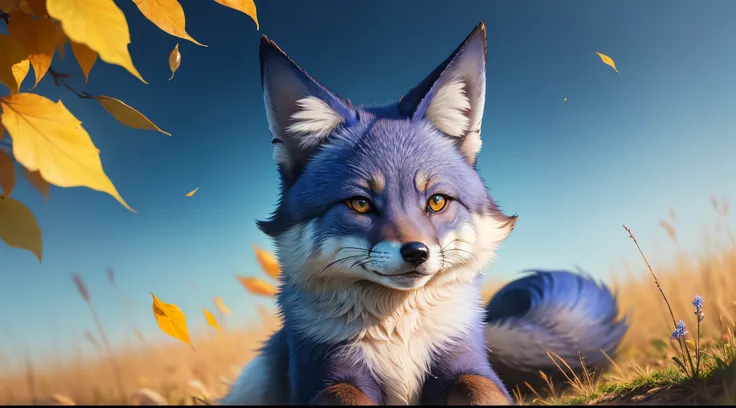 A blue fox