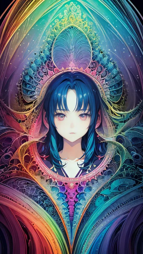 (ultra-detailliert、​masterpiece、top-quality、top-quality、anime illustrated、Official Art、Beautifully Aesthetic:1.2)、2D Beautiful Girl、(1girl in:1.3)、(Fractal art:1.3)、