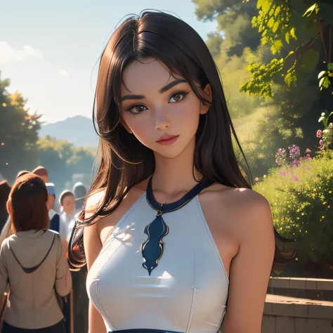 (Extremely detailed 8k wallpaper:2), (photo:2), (soigne Beautiful girl:2), (gives a lecture to friends:2), detailed (Face and eyes), (hyper realistic:1), (highly detailed:1), (epic realistic:1), rim light, (maximum details:1), cozy, (fullbody:1.3), (lookin...