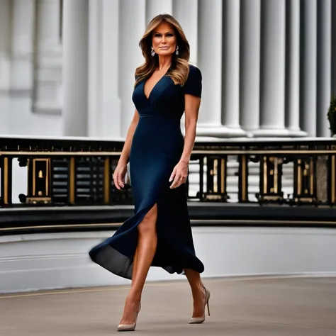 Melania Trump, known for her time as the First Lady of the United States, carries an air of refined elegance, a reflection of her past as a professional model. Her tall, slender figure and fashion-forward style choices often captured attention during publi...