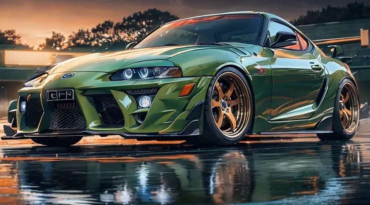 TOYOTA, Supra, (coastline:1.2), Night Road, top-quality, unparalleled masterpiece ever, Ultra-realistic 8KCG, the Extremely Detailed CG Unity 8K Wallpapers、erfect artwork, Feeling of sprinting,