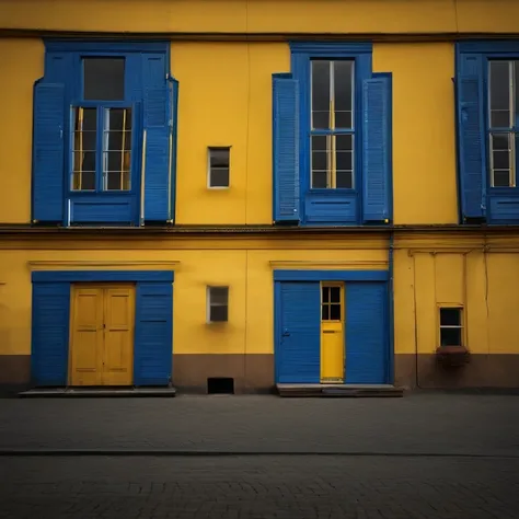 Blue and yellow Swedish warehouse. ,original,Blue and yellow Swedish warehouse. ,face,photo