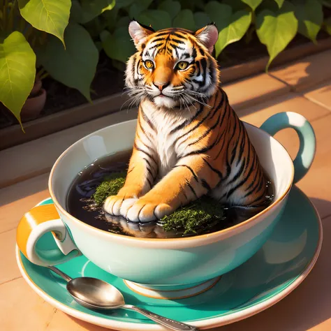 cat tea tiger