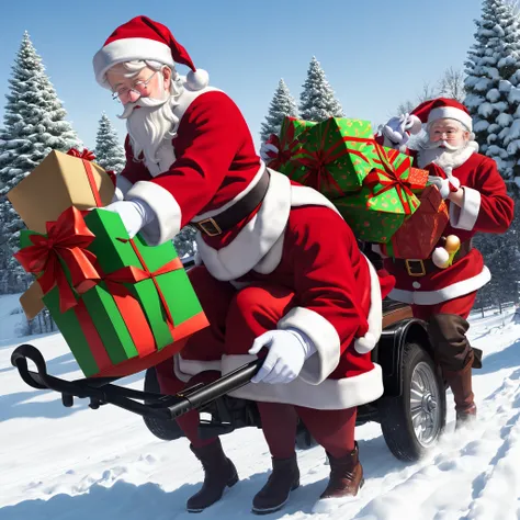 Santa Claus delivering gas