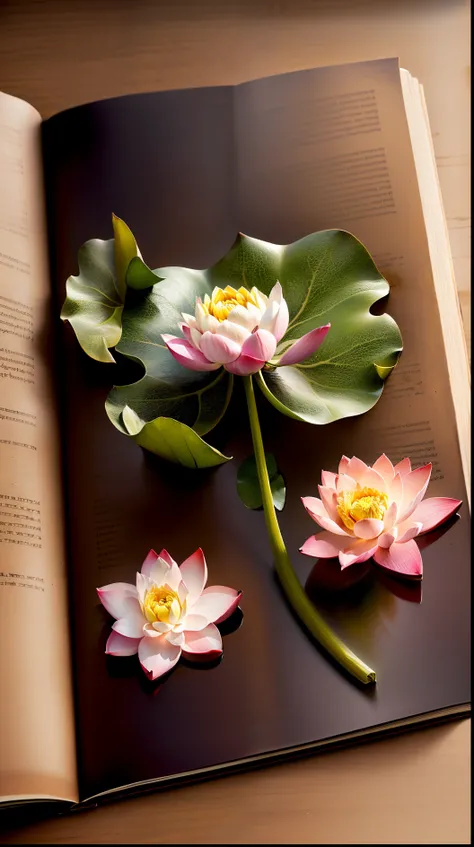 The open book turned into a lotus flower