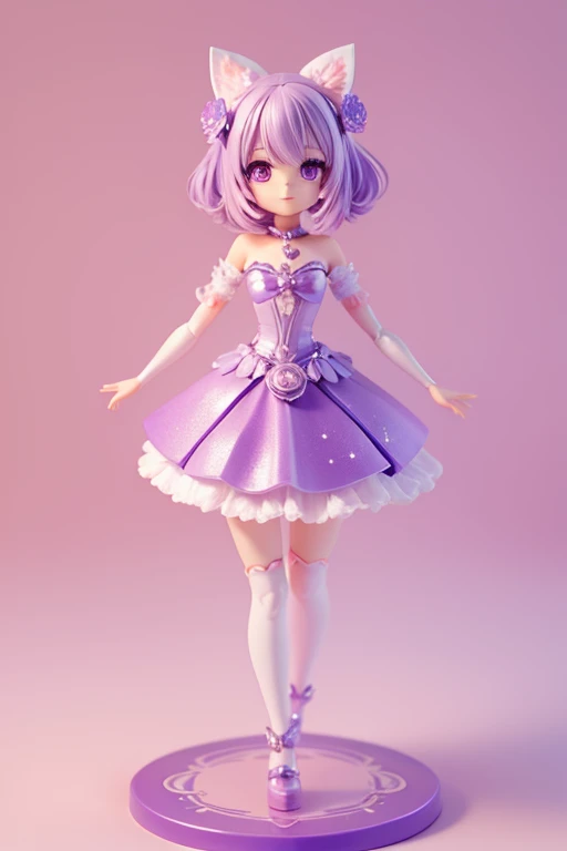 (Same character, front, side, back), (full body); 3d; cute; 3d toy art; toy art; anime style; glitter; horoscope sign Cancer ; color lavender; Crab details; ♋ symbol; amethyst stone;