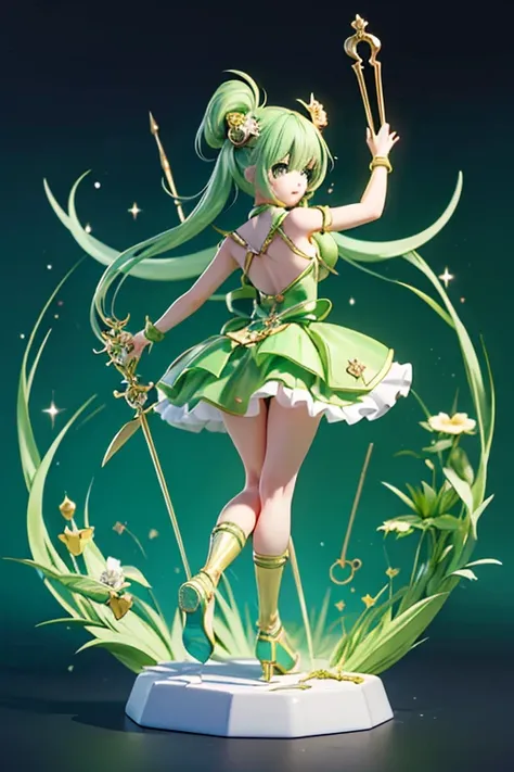 (Same character, front, side, back), (full body); 3d; cute; 3d toy art; toy art; anime style; glitter; horoscope sign Scorpius ; color dark green; Scorpion details; ♏ symbol; malachite stone;