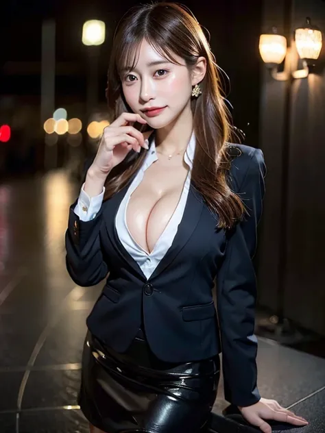 top-quality, ​masterpiece, 1girl in, 美丽的面容, (photographrealistic:1.3), Exposed cleavage, Rim lighting, (High Detail Skins:1.2), 8K UHD, Digital SLR, hightquality, hight resolution, 4K, 8K, bokeh dof, absurderes, best ratio four finger and one thumb, (reali...