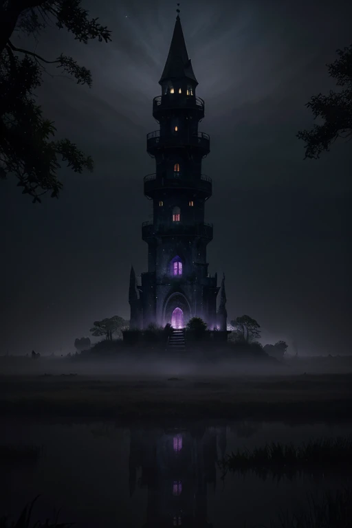 Stealthy Shadow Tower in the Moonlit Swamp:

    Biome: Moonlit swamp surrounded by mist and ancient trees.
    Color: Dark, shadowy hues like deep purples and midnight blues.
    Roof: Shimmering, star-mapped roof with illusionary cloaking spells.
    Loc...