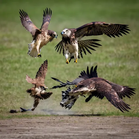 Hawk attacking wolf