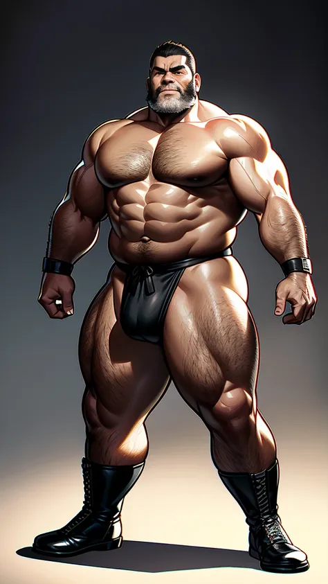 the only person，male people，Muscle wrestler，Muscular，Stout wrestler，Asian people，jpn，Uncles，60-year-old middle-aged man，Short hair details，Short hair details，Wrestling boots，Full body like，Panorama characters，WWE ring，WWE American professional wrestling，sp...