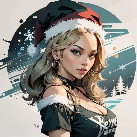 A T-shirt vector with Beyonce Christmas