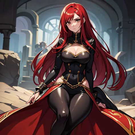 Erza Scarlet is one of the main characters in the series. The young woman with scarlet hair and brown eyes is described as an amazing woman, very strict and who does not admit when others make mistakes. Shes a slender, Figura elegante com curvas bem desenh...