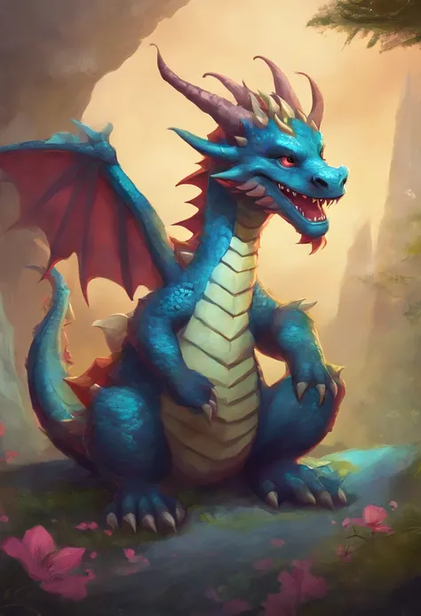 happy cute dragon