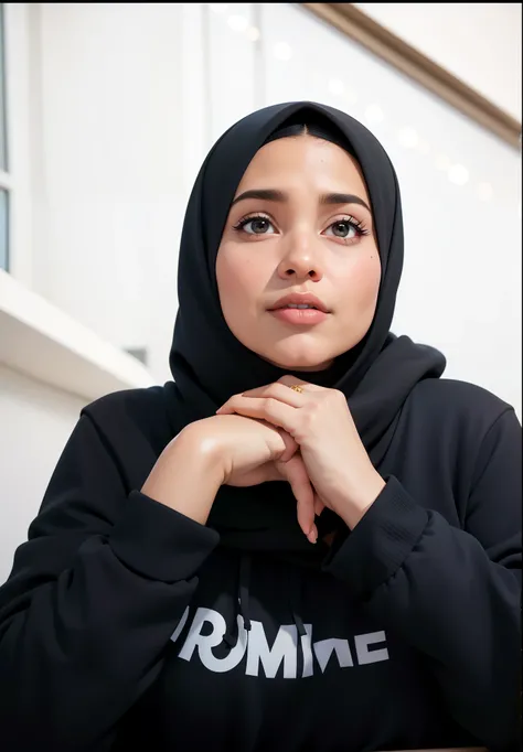 there is a woman wearing a black hoodie and a black shirt, faridah malik, inspired by Ingrida Kadaka, aida muluneh, inspired by Mym Tuma, inspired by Nil Gleyen, inspired by Nazmi Ziya Güran, african ameera al taweel, riyahd cassiem, imane anys, by Ella Gu...