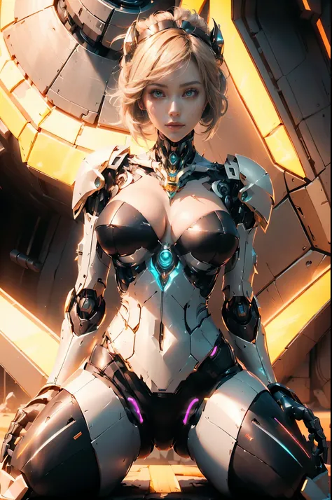 (generate a female robot, big robot breast, mecha cyber armor, raytracing, beautifull fingers, beautifull hands, (4 fingers in 1 hand), full body photoshoot, perfect anatomy, good lighting, professional photoshoot, sharp eye, fresh lips