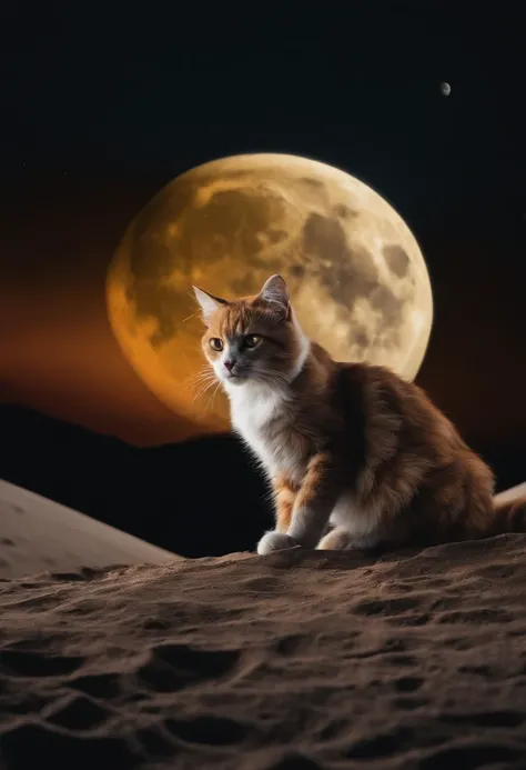 a cat landed on the moon