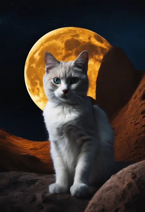 a cat landed on the moon